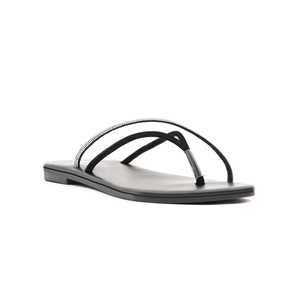 Ballerines noires décontractées pour femmes Chappal d'été léger à enfiler avec design plat - Product Image 2