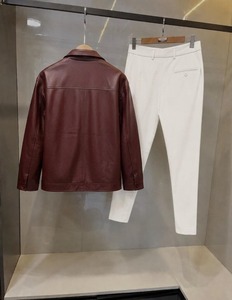 Men's Brown Leather <b>Jacket</b>, Coffee Brown Genuine Leather <b>Jacket</b>, Classic <b>Vintage</b> <b>Motorcycle</b> <b>Jacket</b>, Streetwear <b>Jacket</b> - Product Image 4