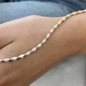 18k Yellow Gold Plated Moissanite Mix Diamond Bracelet & Bangle Round Cut Jewelry - Product Image 4