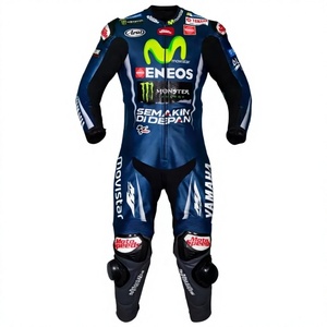 Combinaison de course en cuir Maverick Vinales 1 pièce en cuir de vachette/crocodile pour moto, course sur circuit/équitation, combinaison/Motocp pour motard avec armure de niveau 2 - Product Image 1