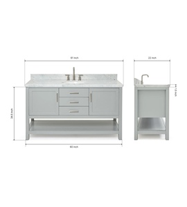 OEM Rebekah 61 Inch Bathroom Vanity Cabinet Single Sink Cabinet Only 3 Finish Options Wholesale Vietnam Factory - Product Image 1