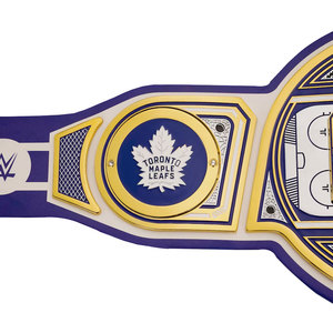 Ceinture de championnat de MMA, de judo et de lutte en alliage de zinc de qualité supérieure, ceinture de luxe des Maple Leafs de la WWE, sangle en cuir réglable, plaqué or bleu - Product Image 6