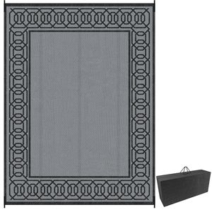 Tappeto da campeggio impermeabile 9FT X 12FT, tappeto da esterno per patio, grande tappeto da campeggio con borsa per il trasporto, design in paglia di plastica, impermeabile per giardino - Product Image 1