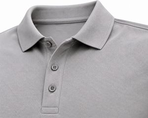Camiseta de Manga Corta de Algodón para Hombre, Diseño ODM con Logotipo Frontal, Tejido de Punto Informal, Color Sólido, Transpirable, Corte Regular, Diseño con Botones - Product Image 2