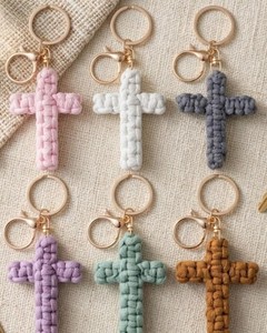 Llavero de cuerda de algodón EL CLASICO OVERSEAS, modelo ELCO-KY-16, accesorios para bolsos con dijes de varios tamaños, de Delhi - Product Image 1