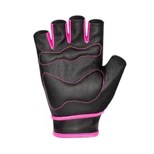 Padded Gloves Pink Trim Fingerless Training Gloves for Cross Fitness and Calisthenics OEM Supplier - Product Image 3