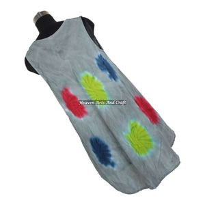 Nuevo Vestido de Verano Europeo y Americano con Lazo, Sin Mangas, Holgado, Venta al por Mayor de Fábrica a Bajo Precio, Atractivo Vestido Largo Tie-Dye Abierto - Product Image 3