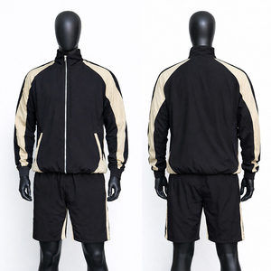 Conjunto de Chaqueta Cortavientos con Cierre y Pantalones Cortos para Hombre 2026, 100% Algodón, Hecho a Medida, Verano, Casual, Transpirable - Product Image 1