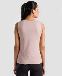 Camisetas sin mangas cortas 100% algodón para mujer, tejido transpirable, ecológico, con logo frontal, para gimnasio y deportes, venta al por mayor 2026, MOQ bajo - Product Image 3