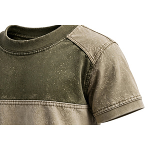 Amkoor Men's Oversized Raglan Sleeve <b>T</b>-<b>Shirt</b>-Olive Khaki Beige Color Block 100% Cotton Contrast Trim Mineral Wash <b>4XL</b> - Product Image 6