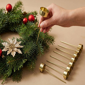 Set of 10 <b>Candle</b> Holders Set, Tea Light Holders for <b>Sticking</b>, Metal, DIY Advent Wreath, Christmas Wreath, for <b>Candle</b> & Tea Light - Product Image 3