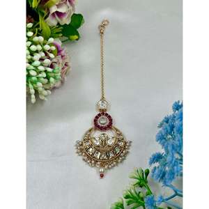 Indian Ethnic Brass Moissanite Mang Tika-Casual Artificial Jewellery - Product Image 4