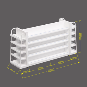 Étagère de présentation double face robuste en fer poli pour supermarché, équipement de stockage pour magasin de proximité - Product Image 2