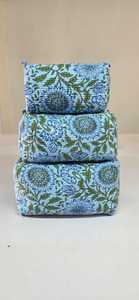 Ensemble de 3 trousses de maquillage, trousse de toilette de voyage, trousse de rangement cosmétique en coton matelassé doux, fermeture éclair durable - Product Image 2