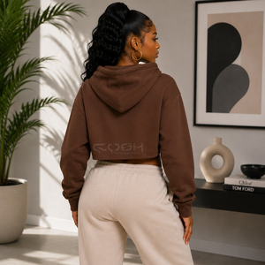 Sweat à capuche court en molleton de coton Cosh International Sorority Sisterhood Hip Hop, effet délavé vintage - Product Image 5