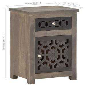 Mesita de Noche de Madera Maciza de Mango y MDF, Color Madera Natural - Product Image 6