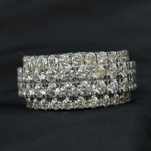 Round Brilliant Cut Moissanite Diamond Full <b>Eternity</b> Engagement Wedding Band 925 Sterling <b>Silver</b> Iced Hop Hop <b>Ring</b> Men's Jewelry - Product Image 5