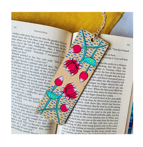 Marcapáginas de Madera Hecho a Mano con Diseño Impreso, Artesanía Nueva con Flores Coloridas y un Aro Impresionante, Regalo Ideal para Maestros, Venta al Por Mayor - Product Image 2