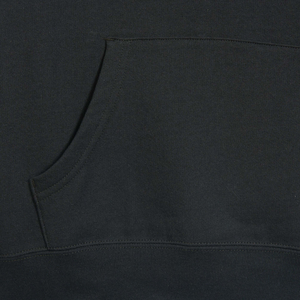 Sweat à capuche noir pour homme en molleton de coton, coupe oversize, couleur unie, décontracté, avec poche kangourou, logo frontal, hiver - Product Image 4