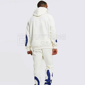 Venta al por mayor por encargo de los hombres XL de gran tamaño pulóver chándales 100% algodón Puff impresión polar trajes Logo invierno conjunto precio barato - Product Image 4