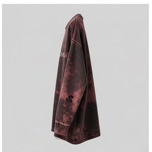 Camisetas de manga larga estilo nuevo con lavado ácido, de corte holgado y desgastado, para hombre, con marca personalizada, al por mayor - Product Image 3