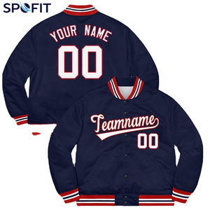 Veste de baseball noire pour homme SPOFIT, personnalisable avec nom et numéro brodés, style décontracté, vêtement d'extérieur pour l'automne - Product Image 6