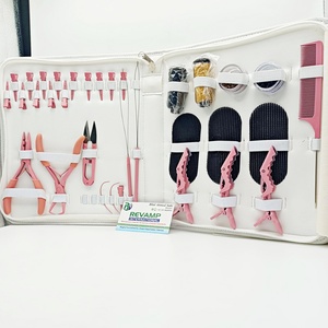 Professional Customized Pink Color Hair Extension <b>Tools</b> for <b>Thread</b> Micro Ring Nano Bead Extensions Surgical Grade Stainless - Product Image 5