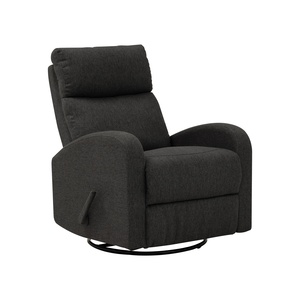 Sillón Reclinable Giratorio de Lujo Estilo Mid-Century Modern con Respaldo Dividido Tapizado en Tela y Rotación de 360 Grados para Sala de Estar o Dormitorio - Product Image 1
