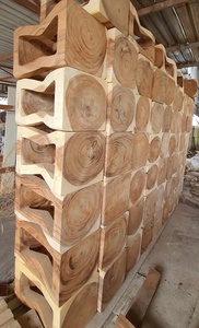 Tabouret rond créatif fait main sur mesure, tabouret américain, souche, hôtel, bois de cèdre massif, tabouret en bois, modèle thaïlandais, Thaïlande - Product Image 3