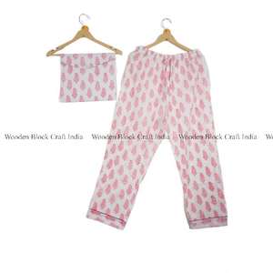 Ensemble de pyjama décontracté en coton biologique à imprimé floral fait main, robe de nuit pour demoiselle d'honneur, séchage rapide pour femme, été, toutes tailles - Product Image 3