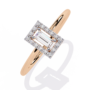 Anillo de Compromiso con Diamante Cultivado en Laboratorio Certificado por IGI, Oro de 10K, Corte Esmeralda Rectangular, Solitario, Moderno, para Uso Diario, Marca Personalizada - Product Image 6