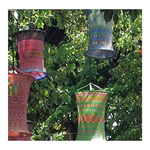 Premium Decorative Brocade Hanging <b>Lantern</b> Handmade Vietnamese Textile Lamp Shade for Interior Design Home Wedding Event Decor - Product Image 5