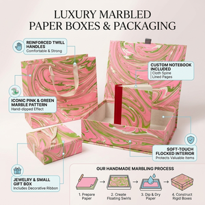 Handcrafted <b>wood</b> <b>block</b> and marble paper boxes offering elegant texture and artistic appeal for premium gifting and packaging - Product Image 6