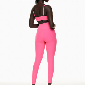 High Quality <b>Animal</b> Print Zippers Elastic Waist 2-Piece Quick Dry Leggings Bra Workout Set Front Logo Women's Sports Active Wear - Product Image 3