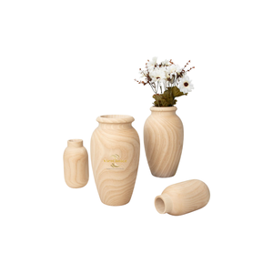 Jarrones de Madera Hechos a Mano en Oferta, Jarrón Decorativo de Madera Natural Sólida para Decoración del Hogar, Sala de Estar, Mesa y Estante - Product Image 3