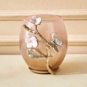 White Gold Metal Flower Glass Food <b>Storage</b> Jars Modern Design Dishwasher Safe Customizable Shape Home Decor Wedding Centerpiece - Product Image 4