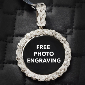 Pendentif de luxe plaqué argent avec diamant Moissanite VVS, diamants taille ronde, classique, unisexe, bijoux de mode Hip Hop, cadeau - Product Image 3