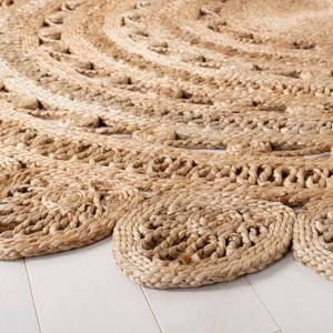 Tapis en jute tressé à prix avantageux pour salon et chambre à coucher, tapis ronds en jute faits à la main pour intérieur, fabriqués en Inde - Product Image 6