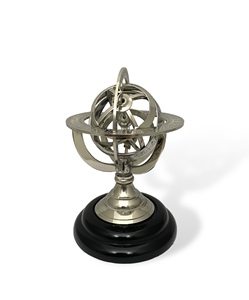 Decorative Brass Armillary Zodiac Sphere Rotating Vintage <b>Globe</b> Accent - Product Image 1
