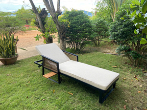 Chaise longue de luxe moderne en bois d'acacia et rotin, de haute qualité, pour un mobilier de jardin de style contemporain, directement de l'usine au Vietnam - Product Image 6