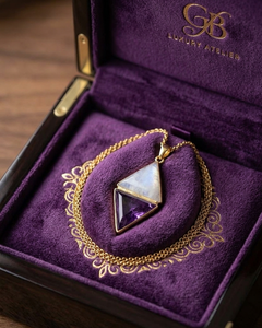 Collier en platine, pierre de lune et améthyste, pendentif en pierre précieuse naturelle, cristal, guérison spirituelle, élégant, luxe, bohème, cadeau pour elle, vente en gros - Product Image 4