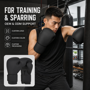 Gants de boxe en PU mat 10oz 12oz 14oz 16oz avec fermeture Velcro et sangle de poignet réglable pour adultes – Équipement de boxe - Product Image 5