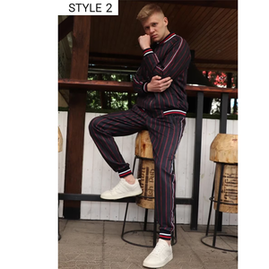 Conjunto Deportivo a Cuadros para Hombre, Chaqueta Slim para Correr, Conjunto Deportivo, Chaqueta con Cierre Personalizado, Traje de Moda Urbana para Hombre - Product Image 3