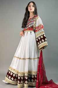 Robes de mariée afghanes grande taille, nouveaux modèles, très demandées, pour femmes, style Kuchi, pour fêtes, broderies modernes, appliques en dentelle, volants, coupe trapèze - Product Image 2