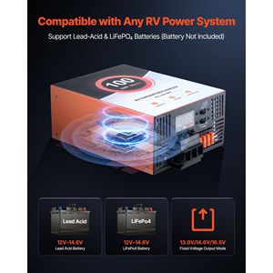 Convertitore di Potenza per Camper 100 Amp, Caricabatterie Intelligente 110V AC 12V DC Multistadio, 13V 16.5V per Sistemi Elettrici RV - Product Image 3