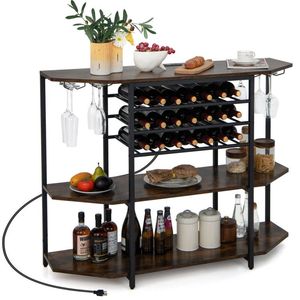 Mobile Bar per Vini a 3 Ripiani con Pratici Scaffali Portaoggetti - Product Image 1