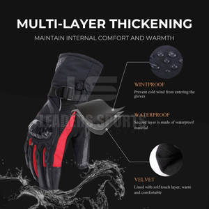 Gants de moto en cuir imperméables et respirants, compatibles écran tactile, pour sports de plein air et entraînement - Product Image 2