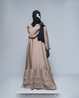 Nouvelle robe abaya maxi à volants en polyester Nida Premium, coupe ample, modeste, grande taille, respirante, séchage rapide, faite à la main, pour adultes