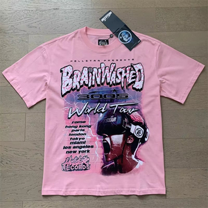 T-shirt pour homme décontracté à manches courtes, col rond, 100% coton, imprimé craquelé vintage Hell Star, coupe classique, par les fabricants de vêtements - Product Image 3