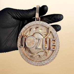 Colgante de Moissanita con Letra Inicial Personalizada en Disco Redondo para Hombre y Mujer, Plata de Ley 925, Joyería Fina, Colgantes y Dijes - Product Image 5